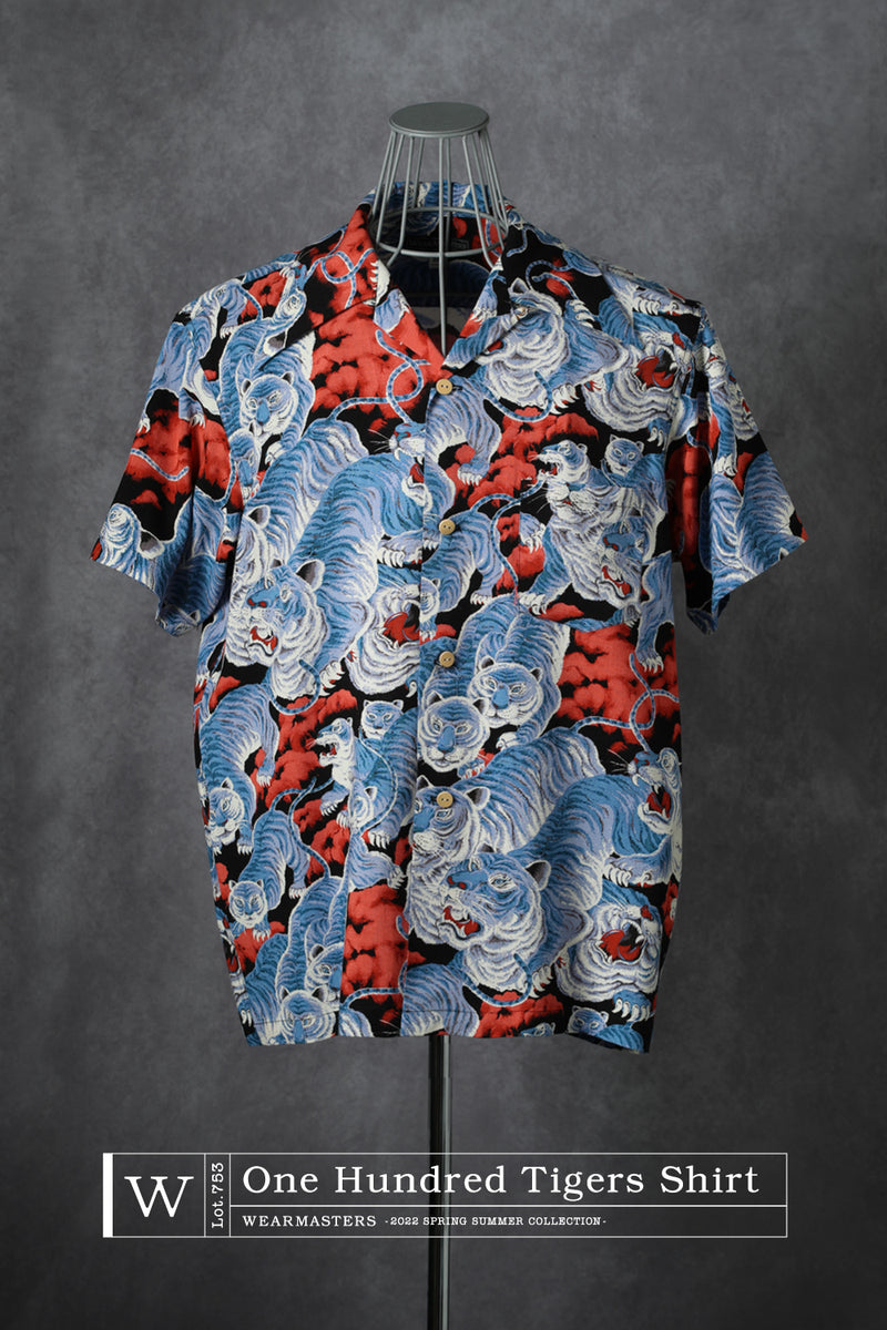WearMasters 百虎 ウエアマスターズ Lot.753 One Hundred Tigers Shirt -Navy