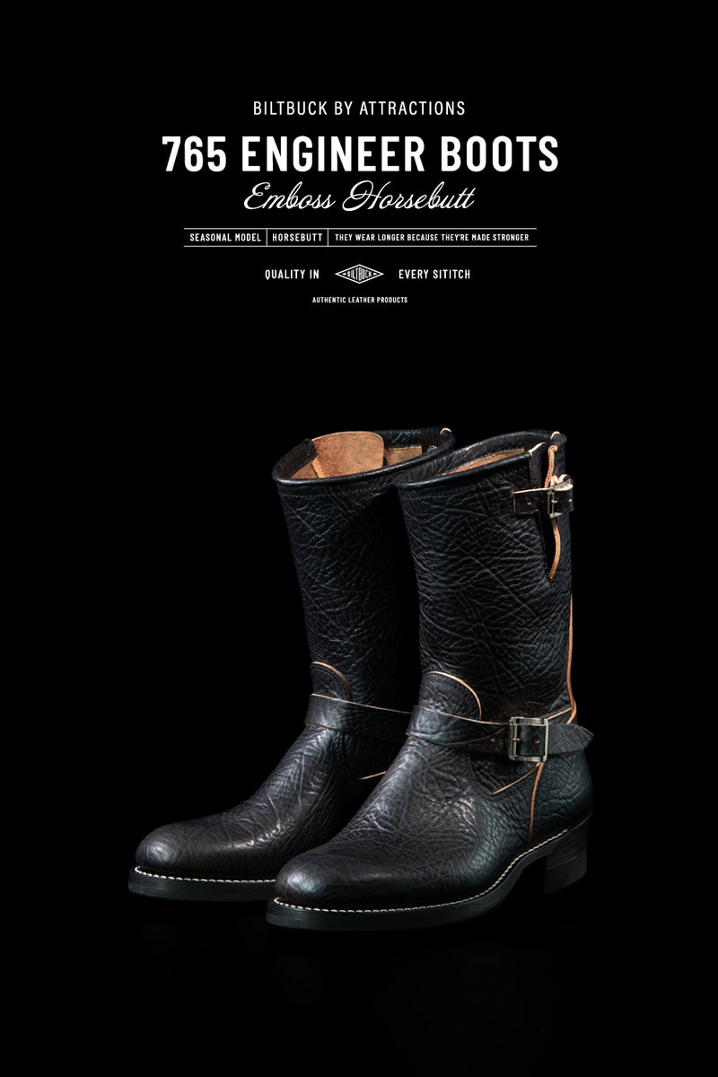 BILTBUCK】-New Release-Lot.765 Engineer Boots -Emboss Horsebutt