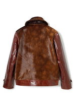 画像をギャラリービューアに読み込む, Lot.625 Hair On Horsehide King Shawl Jacket -Brown-