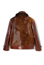 画像をギャラリービューアに読み込む, Lot.625EX Hair On Horsehide King Shawl Jacket -Brown-
