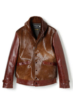 画像をギャラリービューアに読み込む, Lot.625 Hair On Horsehide King Shawl Jacket -Brown-