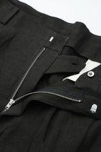 画像をギャラリービューアに読み込む, Lot.779 Double Pleats Linen Trousers -Black-
