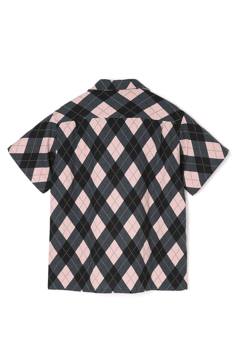 Lot.821 Argyle S/S Shirt -Black × Pink- – ATTRACTIONS