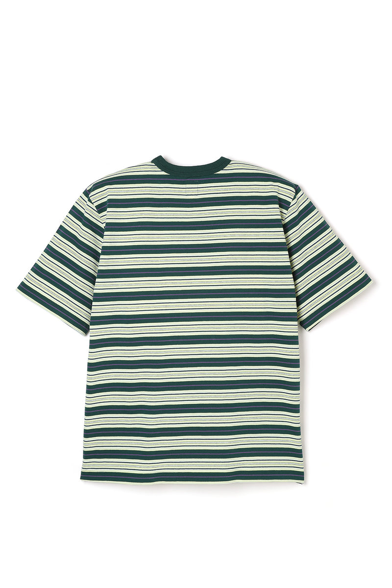 Lot.840 Multi Border Tee -Green- – ATTRACTIONS