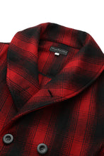 画像をギャラリービューアに読み込む, Checked Shawl Collar Coat Red