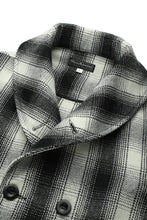 画像をギャラリービューアに読み込む, Checked Shawl Collar Coat White