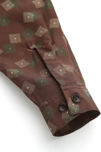 画像をギャラリービューアに読み込む, Box Pattern Rayon Shirt Brown