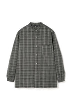 画像をギャラリービューアに読み込む, Panama Check Band Collar Shirt -Black-