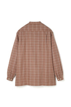 画像をギャラリービューアに読み込む, Panama Check Band Collar Shirt -Brown-