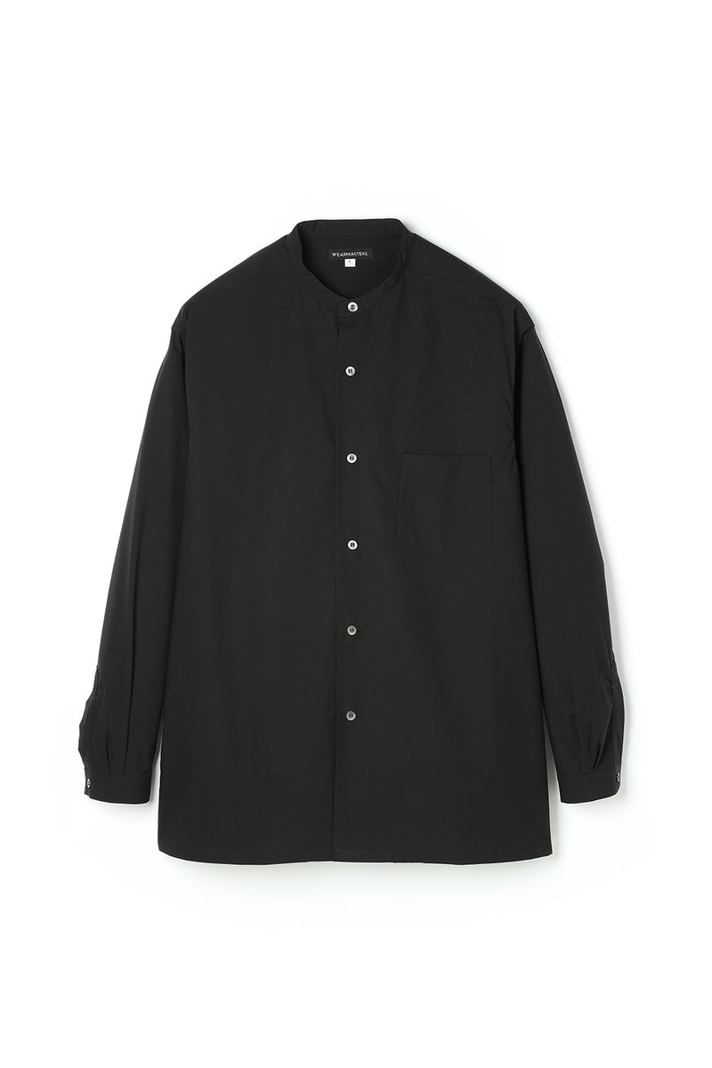 Typewriter Cloth Band Collar Shirt Black – ATTRACTIONS