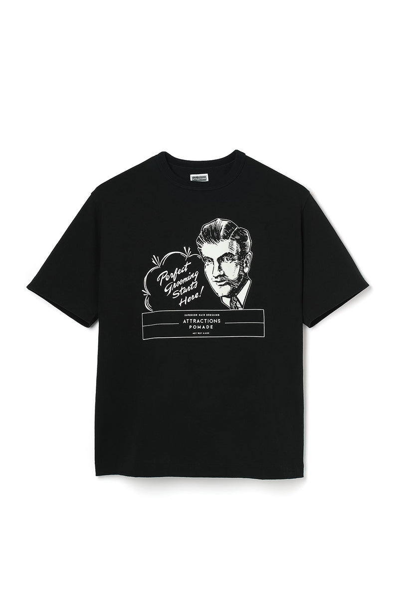 AM0008 Attractions Pomade Tee -Black- – ATTRACTIONS