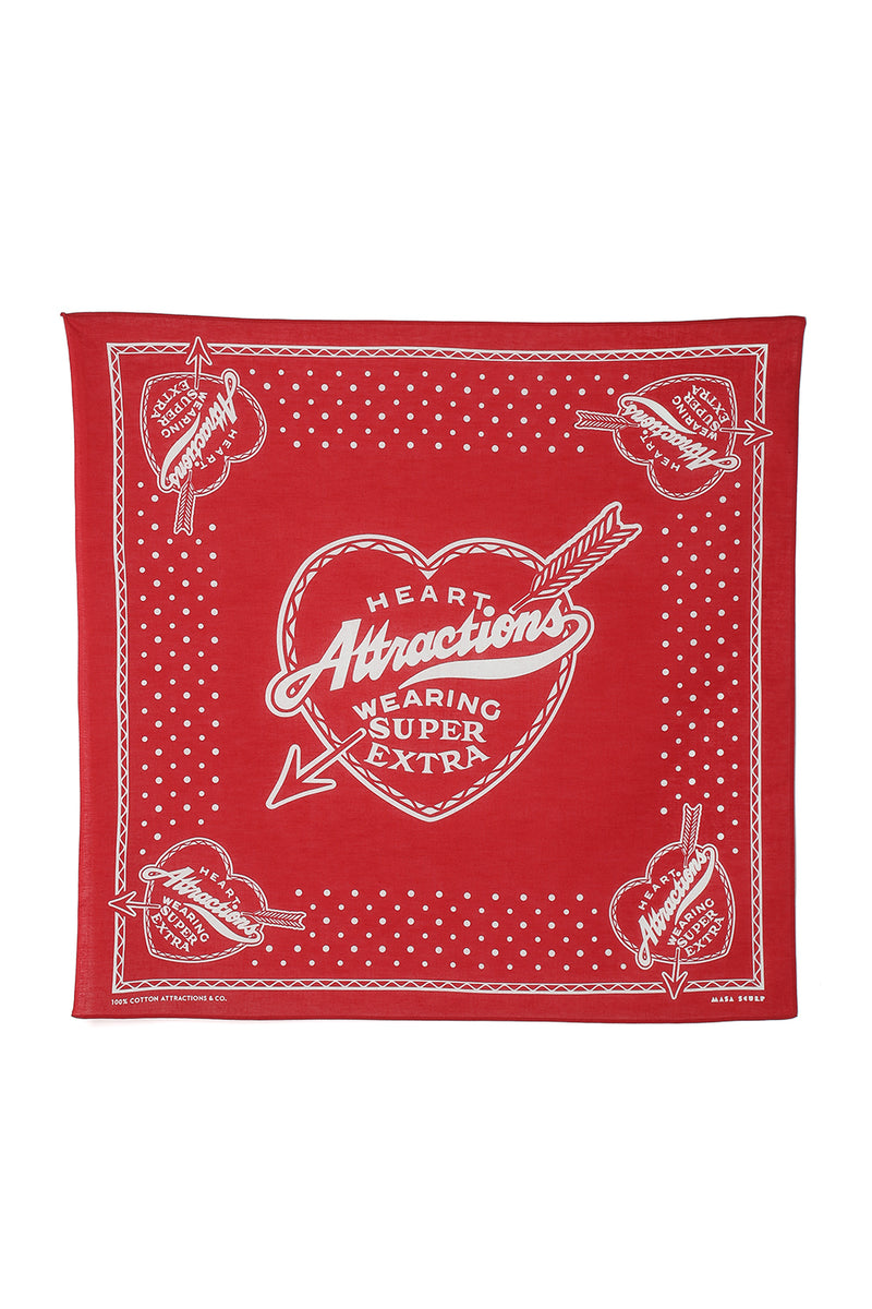 ATLAST&CO. BANDANA アットラスト バンダナ レッド Heart Attractions Bandana Red – ATTRACTIONS