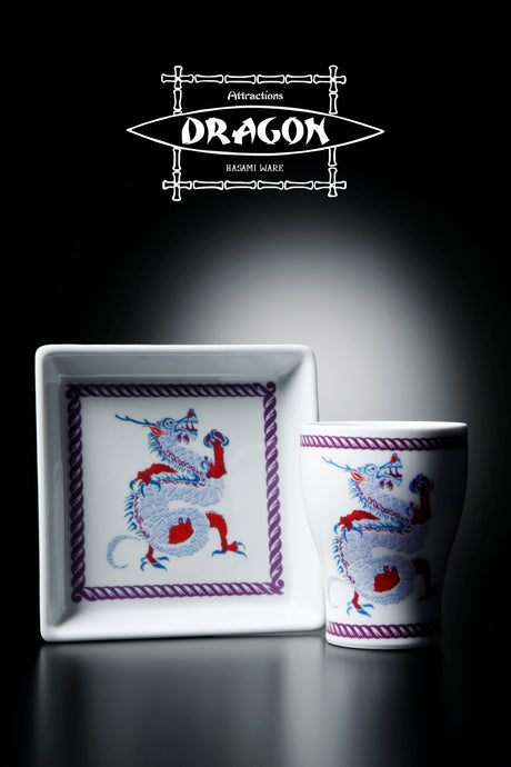 【Attractions】-HASAMI WARE- “Dragon” Cup & Plate Set