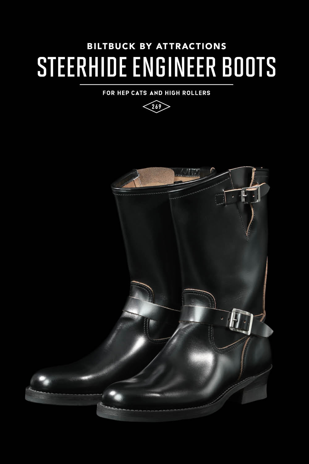 Restock-BILTBUCKLot.269 Engineer Boots -Steerhide- – ATTRACTIONS