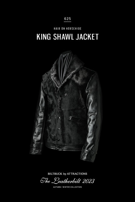 【BILTBUCK】-Restock-<br>Lot.625 Hair On Horsehide King Shawl Jacket