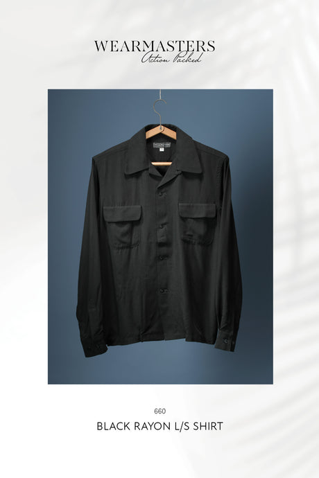 【WEARMASTERS】-New Release-<br>Lot.660 Black Rayon L/S Shirt