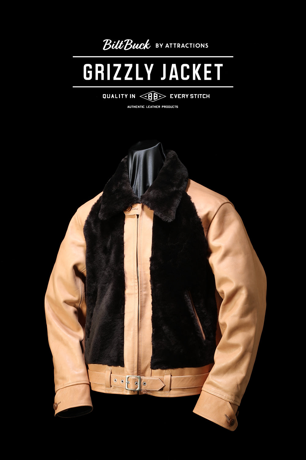 BILTBUCK】-New Release- Lot.705 Grizzly Jacket -Natural×D.Brown