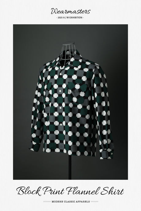 【WEARMASTERS】-New Release- Lot.723 Block Print Flannel Shirt