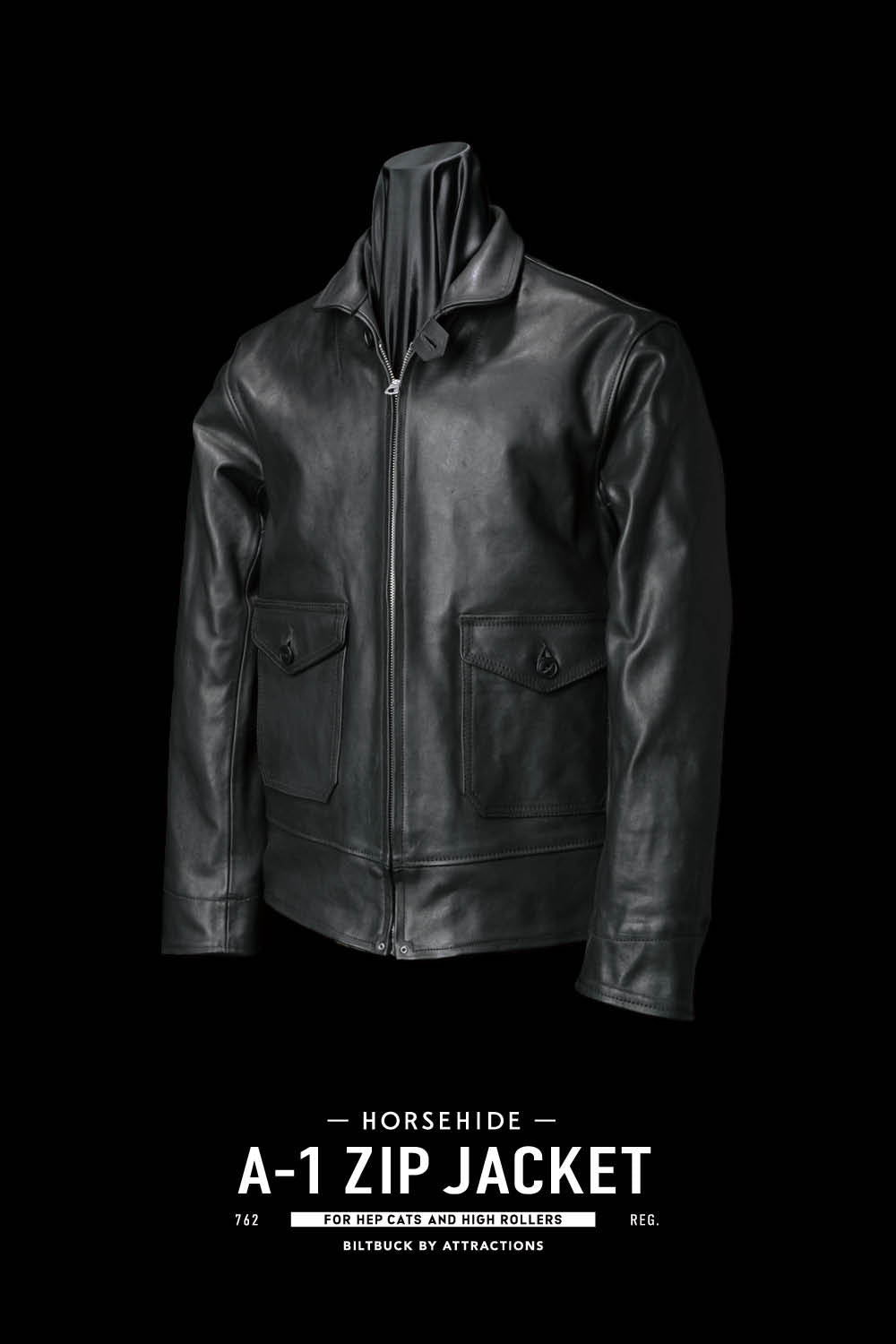 Restock-BILTBUCKLot.762 Horsehide A-1 Zip Jacket – ATTRACTIONS Restock-BILTBUCKLot.762 Horsehide A-1 Zip Jacket – ATTRACTIONS