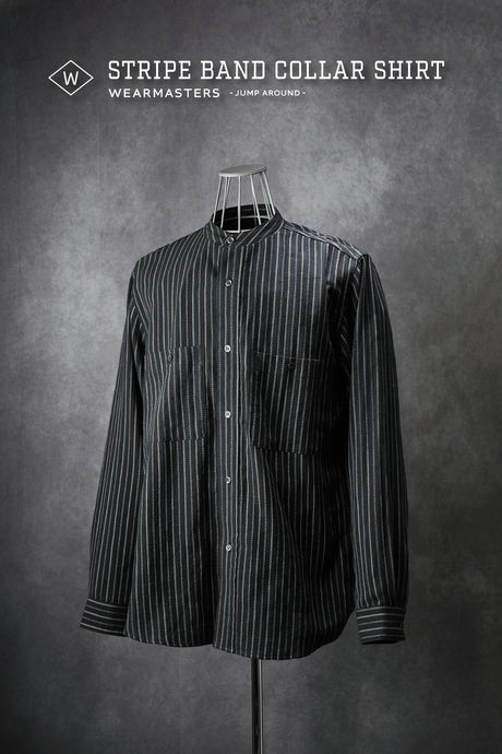 【WEARMASTERS】-New Release-<br>Lot.805 Stripe Band Collar Shirt