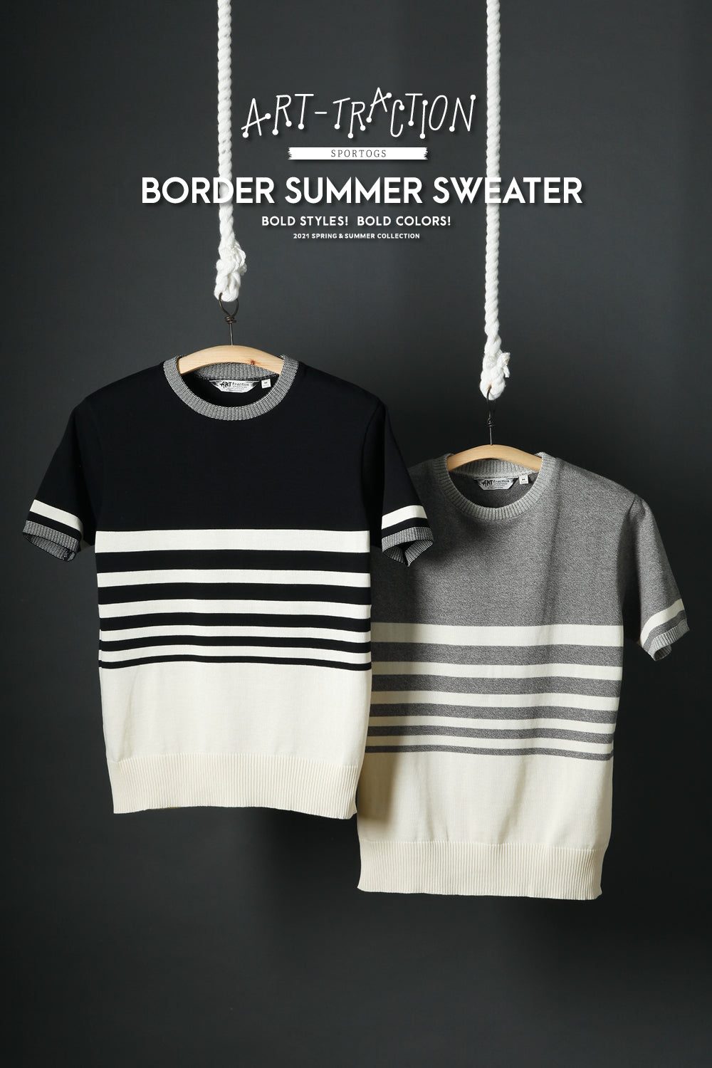 ARTtarction SPORTOGS】2021 S/S ART059 Border Summer Sweater – ATTRACTIONS