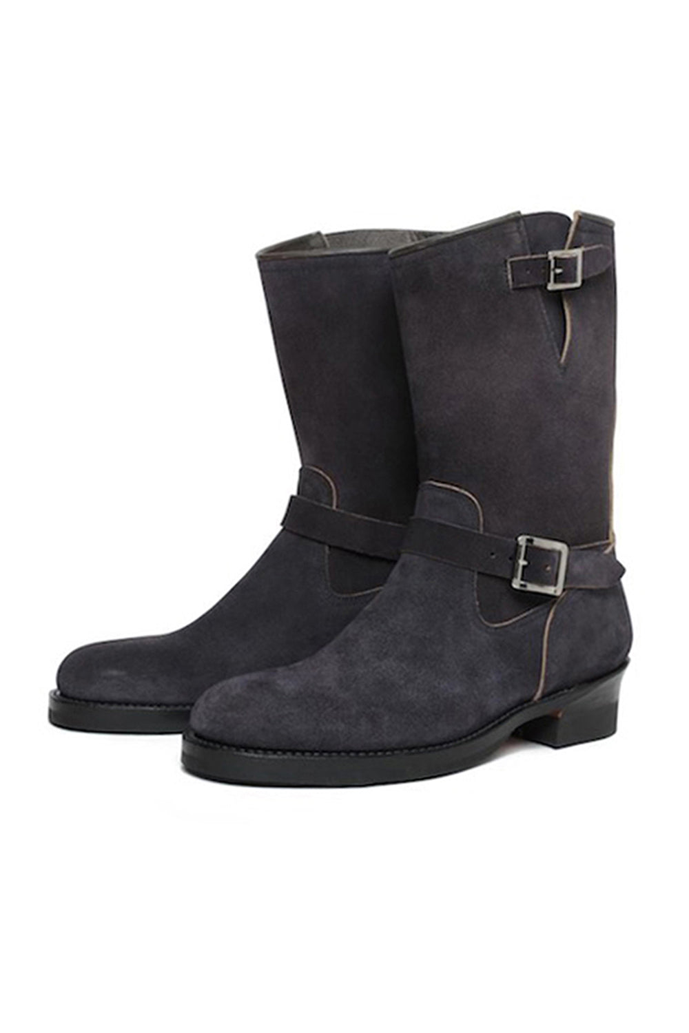 Lot.329 Suede Engineer Boots -Black-