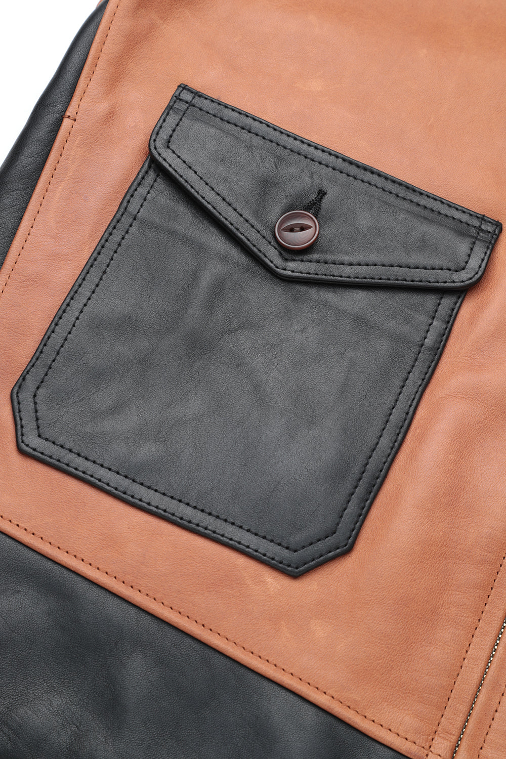 Lot.762 Horsehide A-1 Zip Jacket -Black × Brown- – ATTRACTIONS