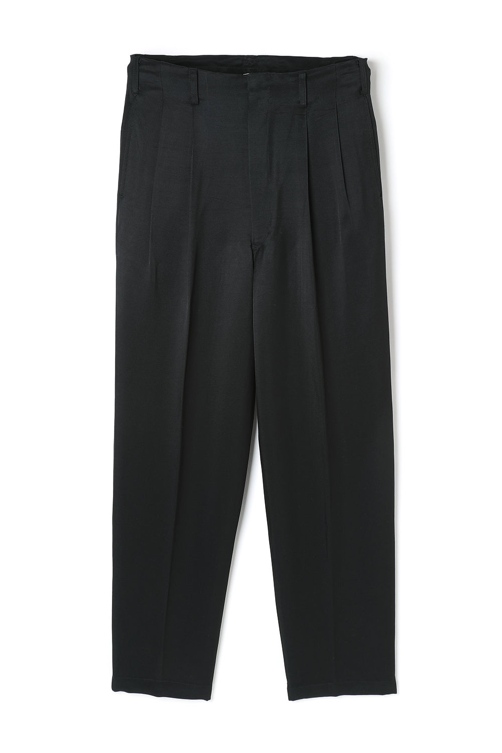 Lot.818 Heavy Rayon Gabardine Double Pleats Trousers -Black-