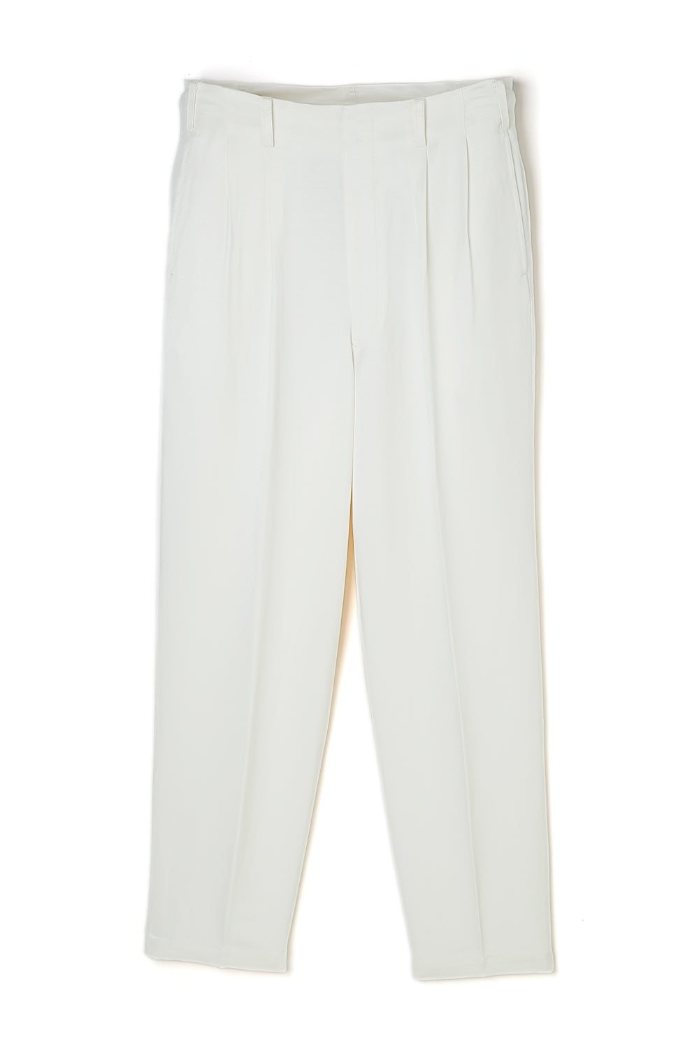 Lot.818 Heavy Rayon Gabardine Double Pleats Trousers -White-