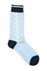 Lot.850 Jagged Lined Socks -Sax-