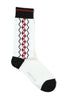 Lot.850 Jagged Lined Socks -White-