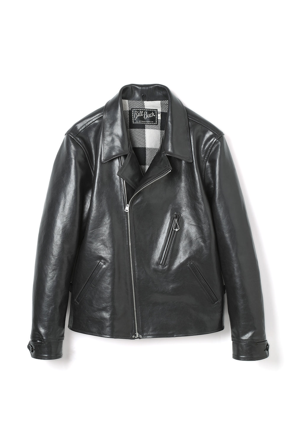 attractions製　Hurricane ブラックレザージャケット Lot.342 Leather Riders Jacket 
