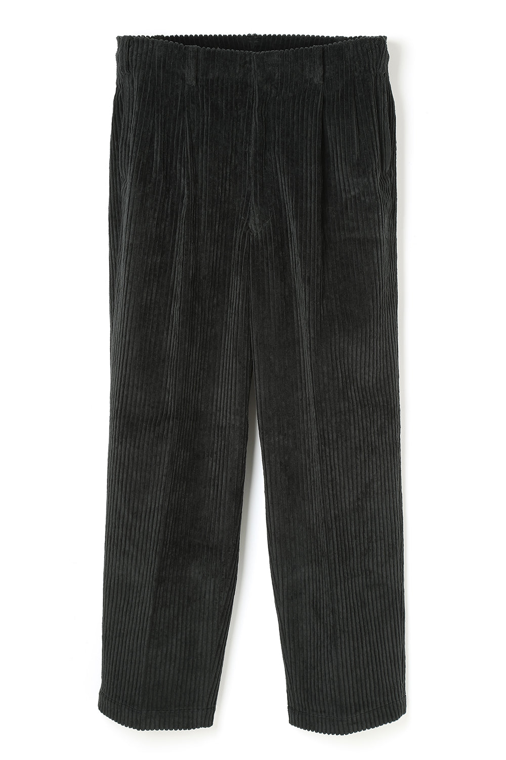 Lot.861 Wide Wale Cords Double Pleats Trousers -Black-