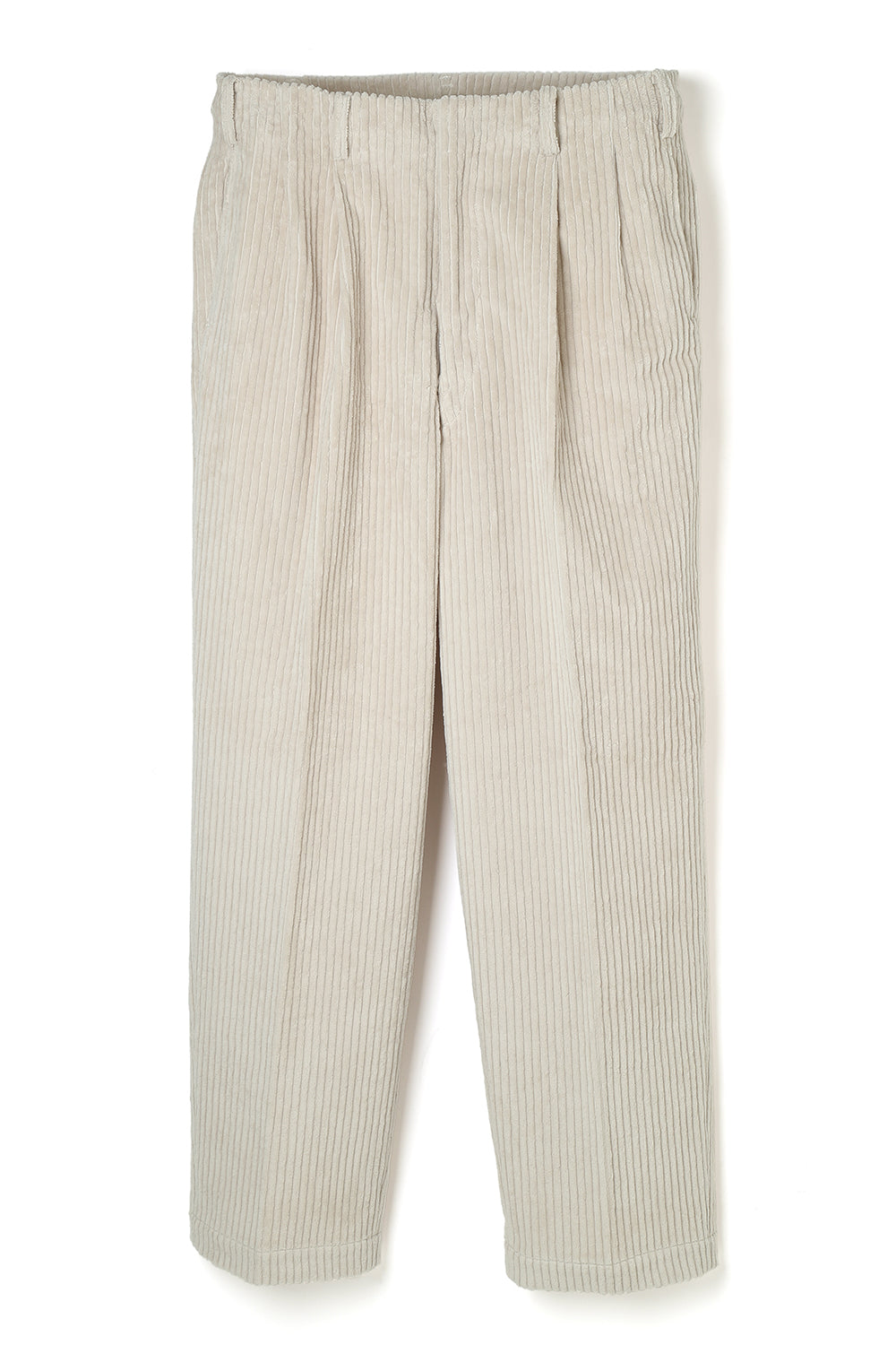 Lot.861 Wide Wale Cords Double Pleats Trousers -White-
