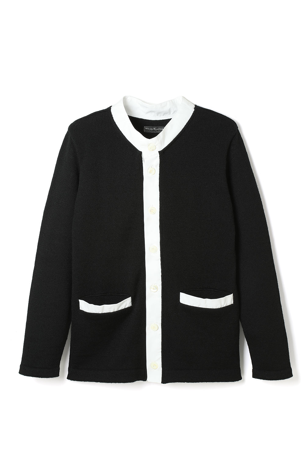 Lot.865 Combination Knit Cardigan -Black × White-