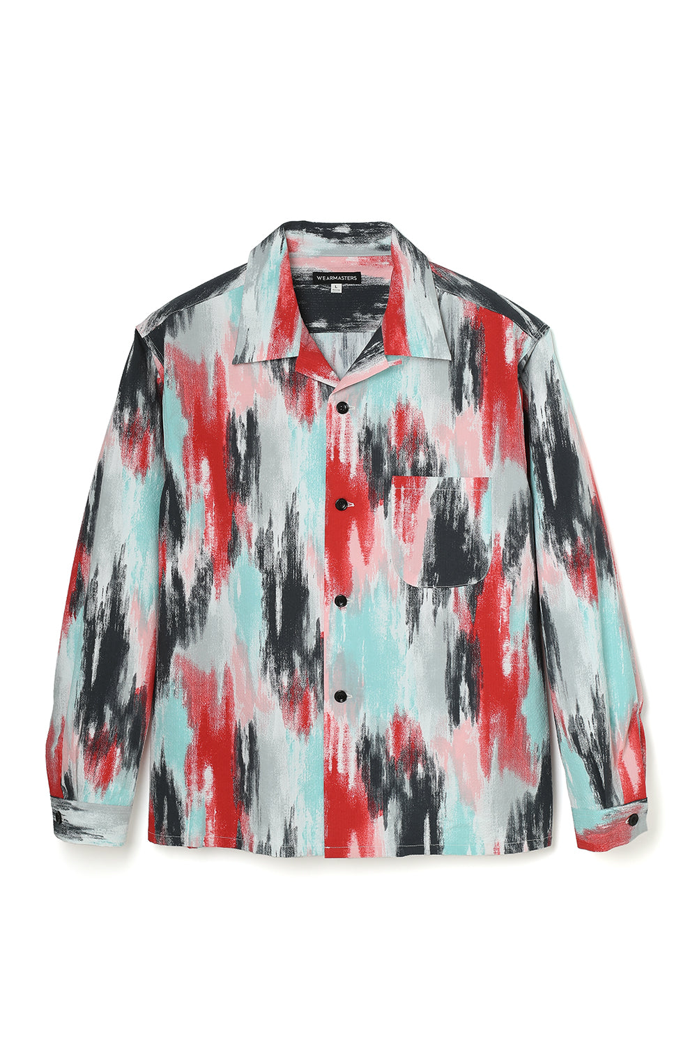 Lot.879 Multi Paint Seersucker Shirt L/S -Red×Sax- – ATTRACTIONS