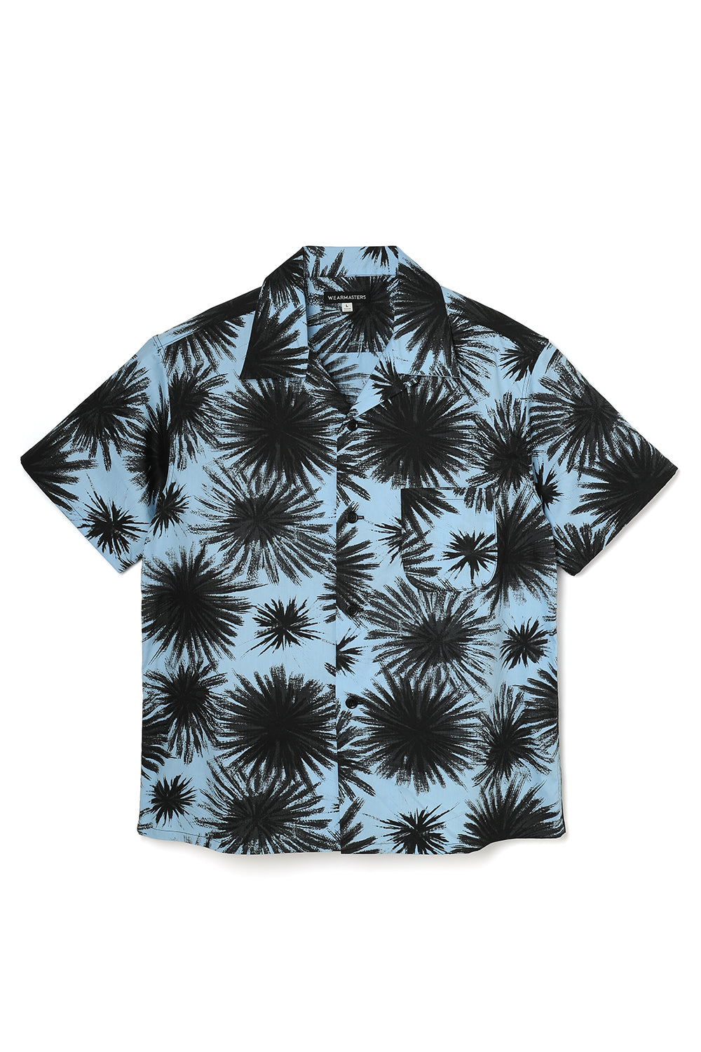 Lot.883 Black Fireworks Cotton Shirt S/S -Sax-