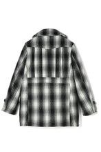 画像をギャラリービューアに読み込む, Checked Shawl Collar Coat White
