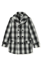 画像をギャラリービューアに読み込む, Checked Shawl Collar Coat White
