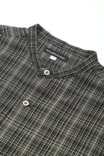 画像をギャラリービューアに読み込む, Panama Check Band Collar Shirt -Black-
