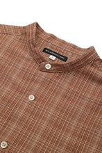 画像をギャラリービューアに読み込む, Panama Check Band Collar Shirt -Brown-
