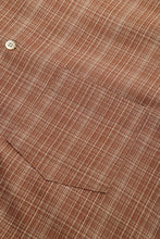 画像をギャラリービューアに読み込む, Panama Check Band Collar Shirt -Brown-
