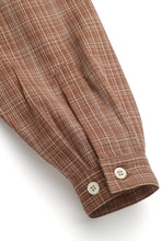 画像をギャラリービューアに読み込む, Panama Check Band Collar Shirt -Brown-
