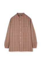画像をギャラリービューアに読み込む, Panama Check Band Collar Shirt -Brown-
