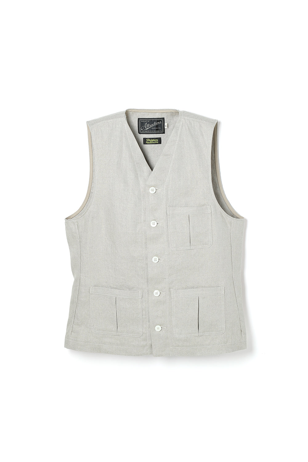 ☆値下げOK！　8月31日までの出品です！！　HOWIE linen vest A20041 Classical Linen Vest -Black- – ATTRACTIONS