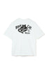 AM0001 Black Cat Back Print Pocket Tee -White-