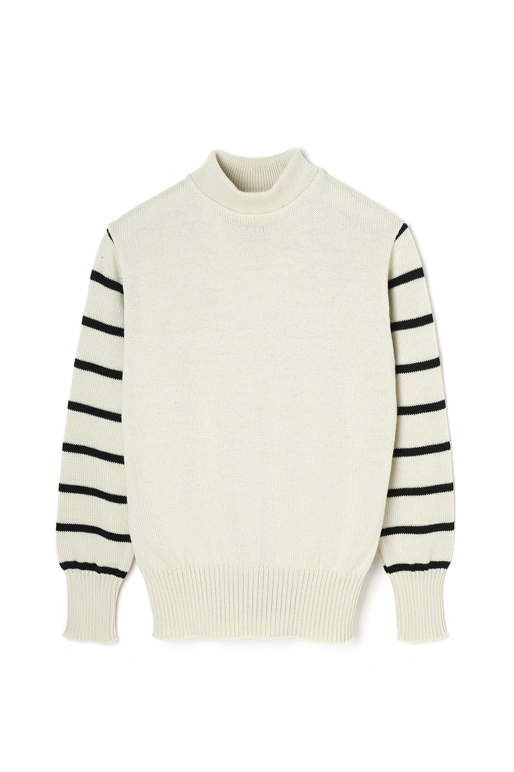 Lot.724 High Neck Sweater -White/Black-