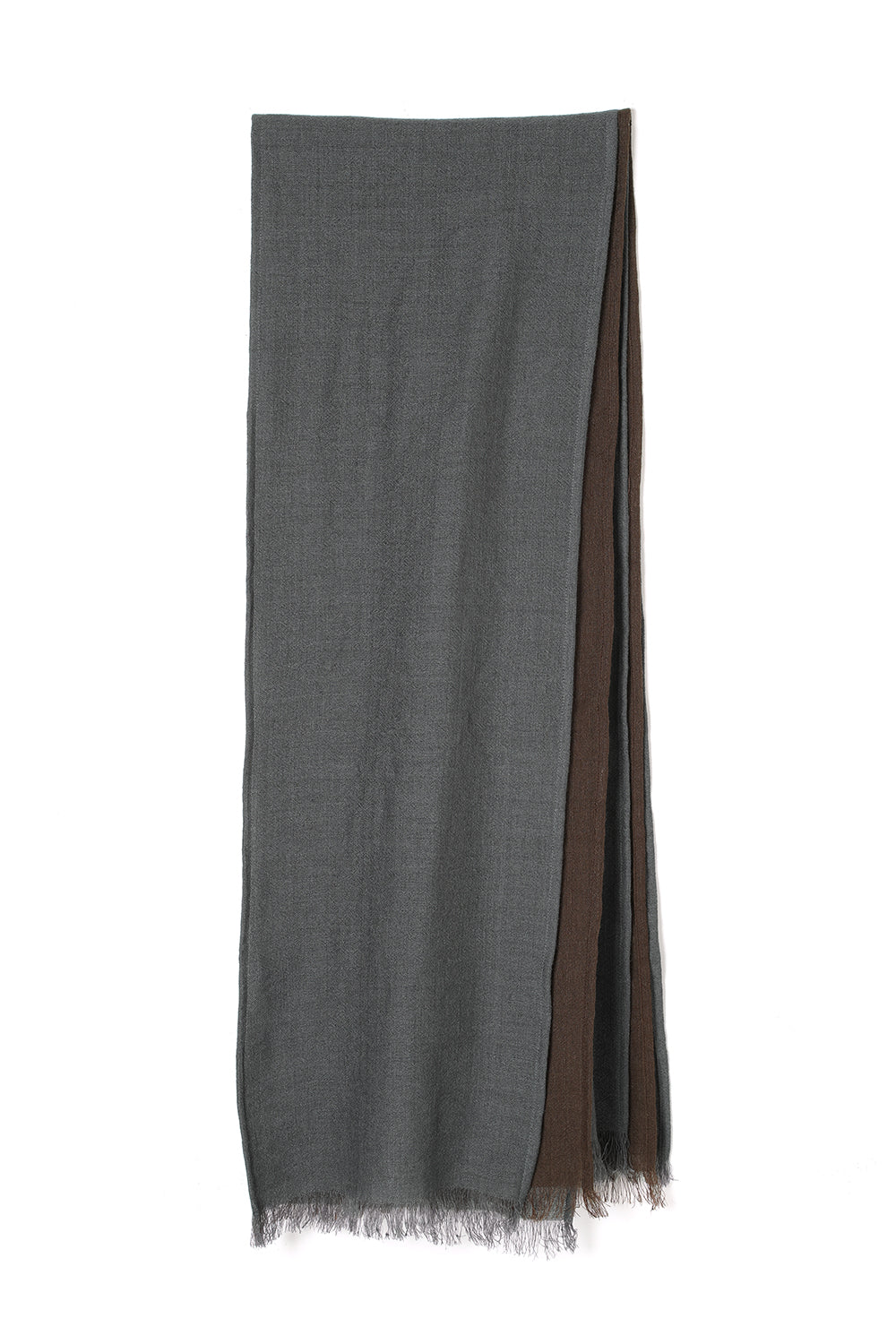 Lot.729 Bicolor Stole -Charcoal×Brown-