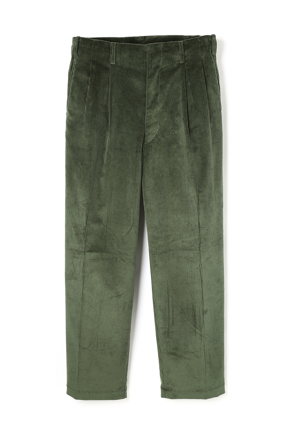 Lot.798 Double Pleats Corduroy Trousers -Olive- – ATTRACTIONS