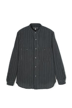 画像をギャラリービューアに読み込む, Lot.805 Stripe Band Collar Shirt -Black-
